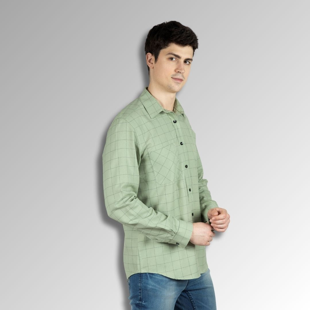 Green Checks shirt  for men