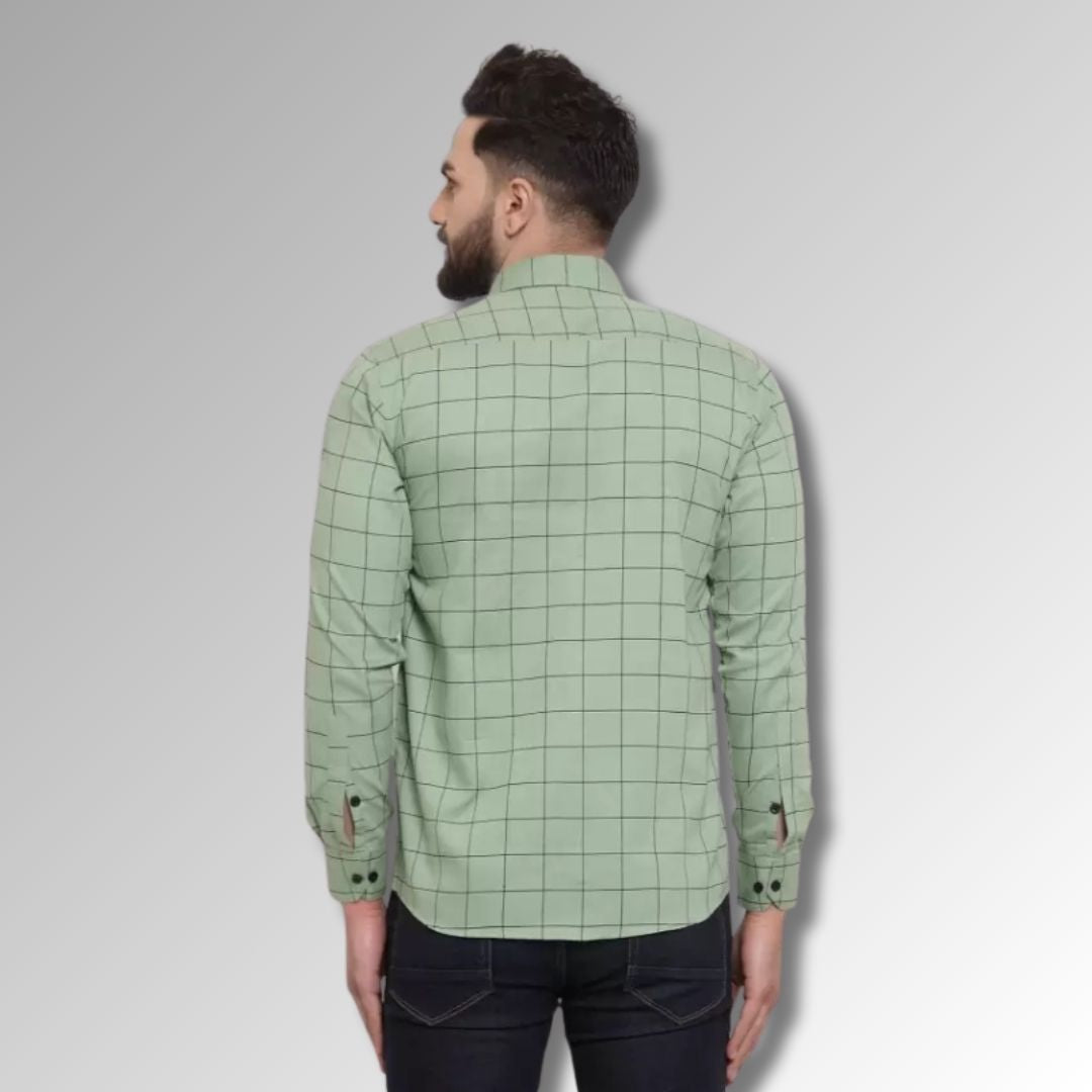 Green & white  checks for men