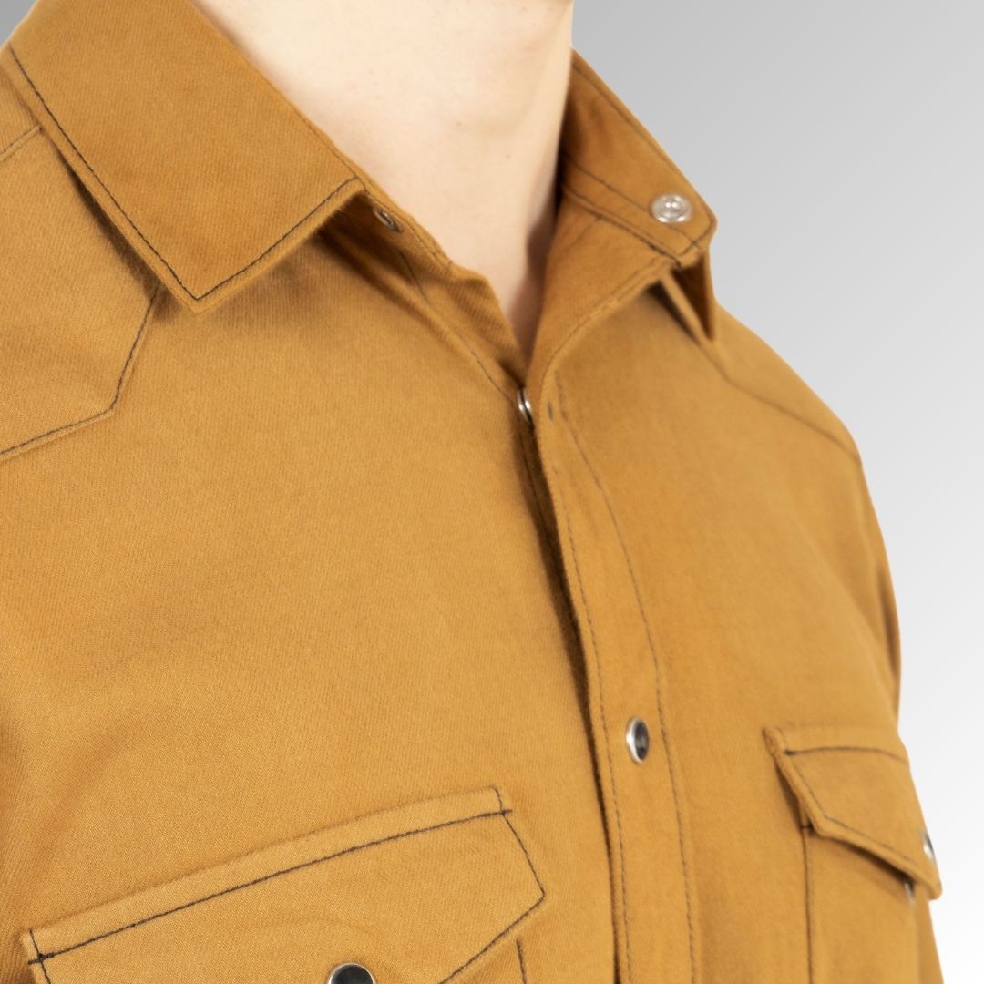 Close Up of Brown  Tan Shirt for Men