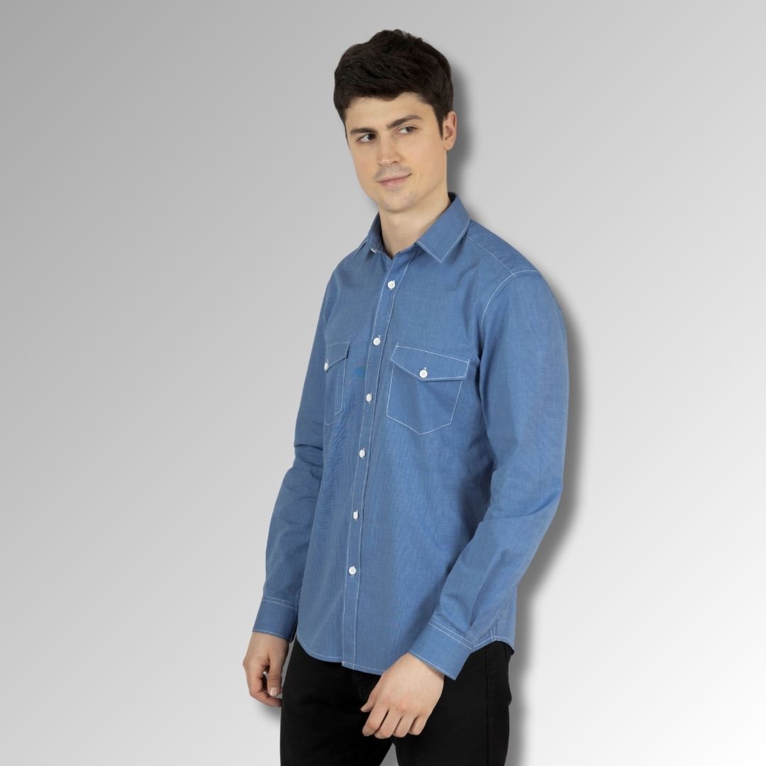 Blue office shirt for  men