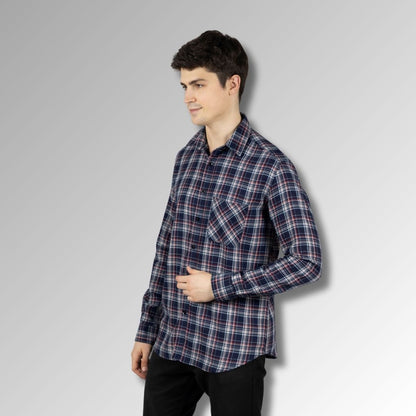 Navy Blue checks  shirt for men 