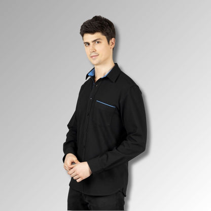 Black slim fit mens  shirt