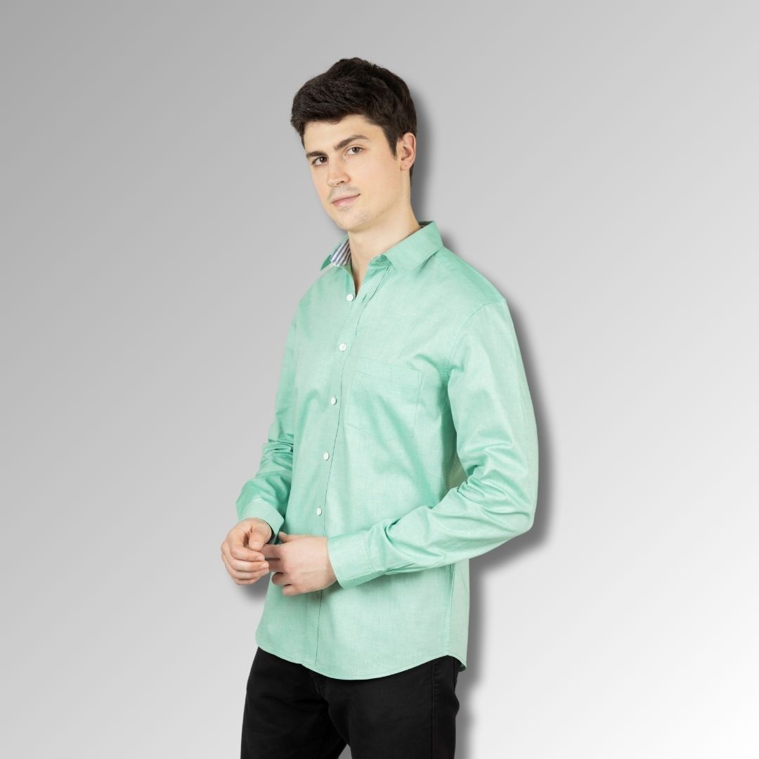 Pista green office  shirt for men