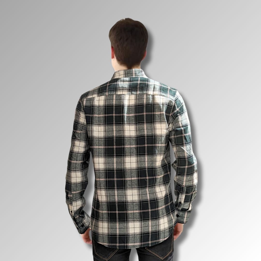 Green Flannel  Checks Shirt For  Men