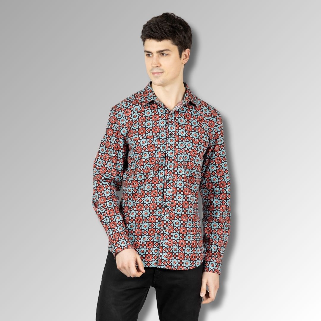 Green Printed shirt  for men