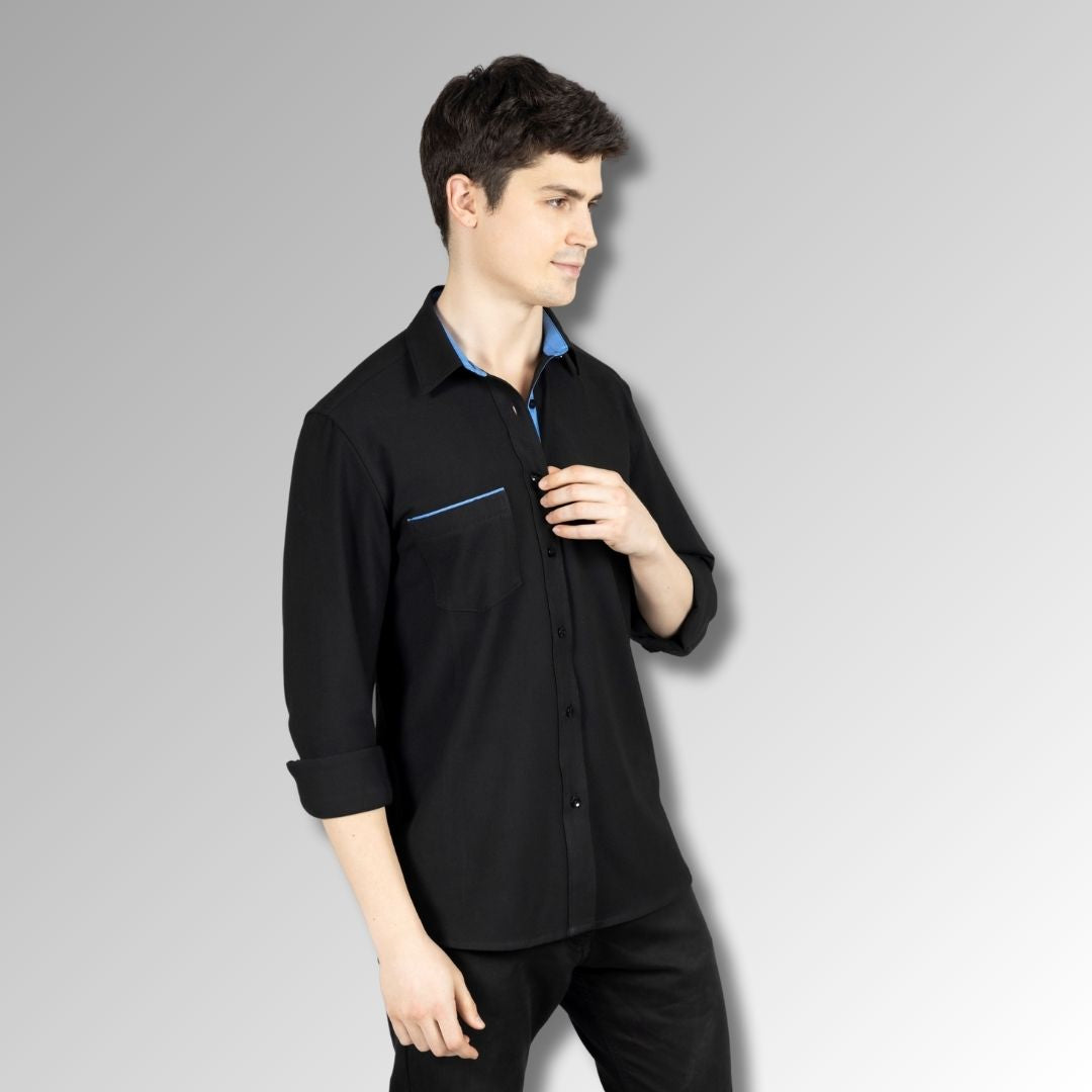 Black shirt with  stretch for men