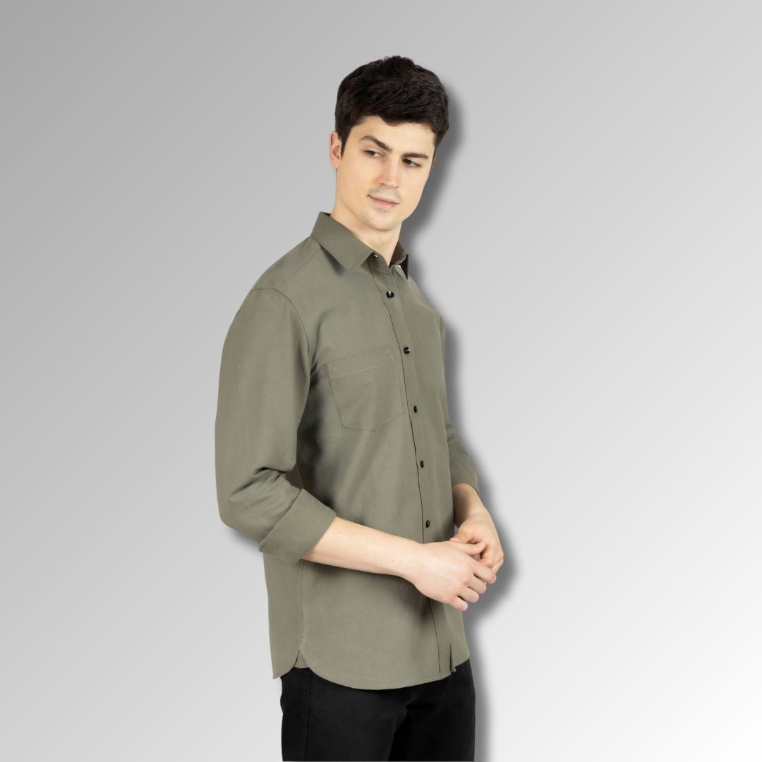 Green slim fit mens  Shirt