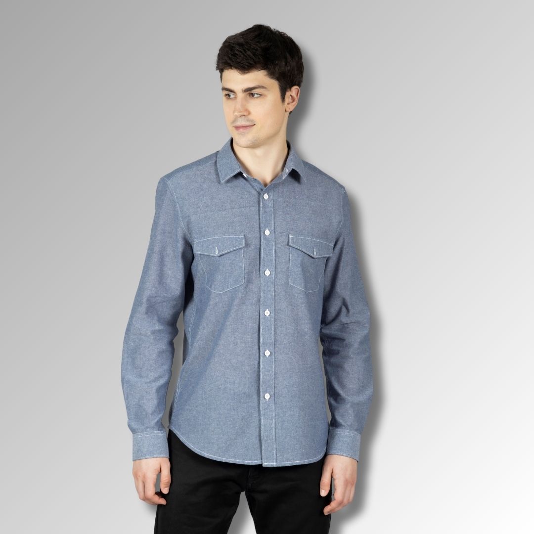 Blue Chambray Shirt  for men