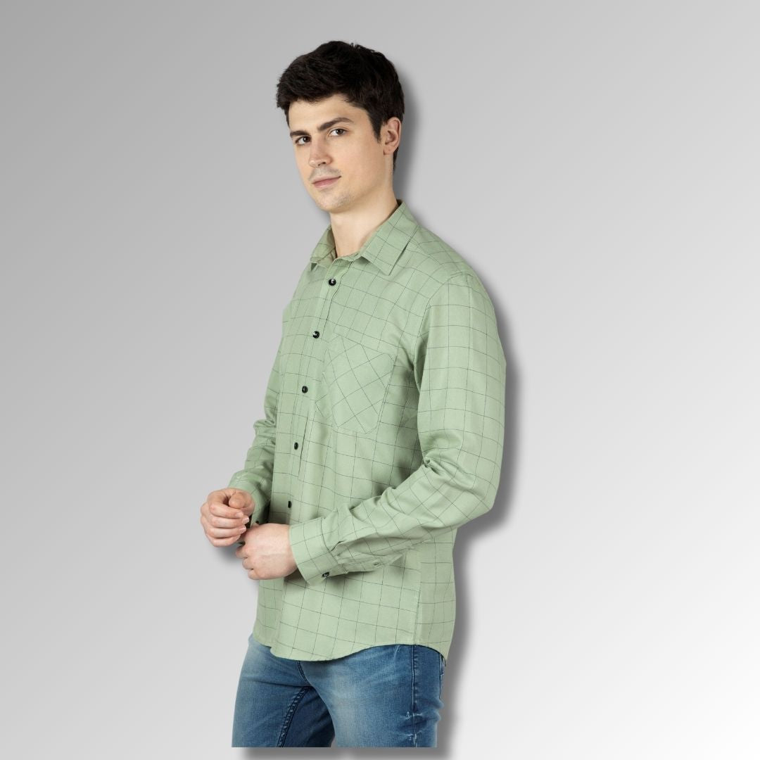 Green Checks shirt  for men